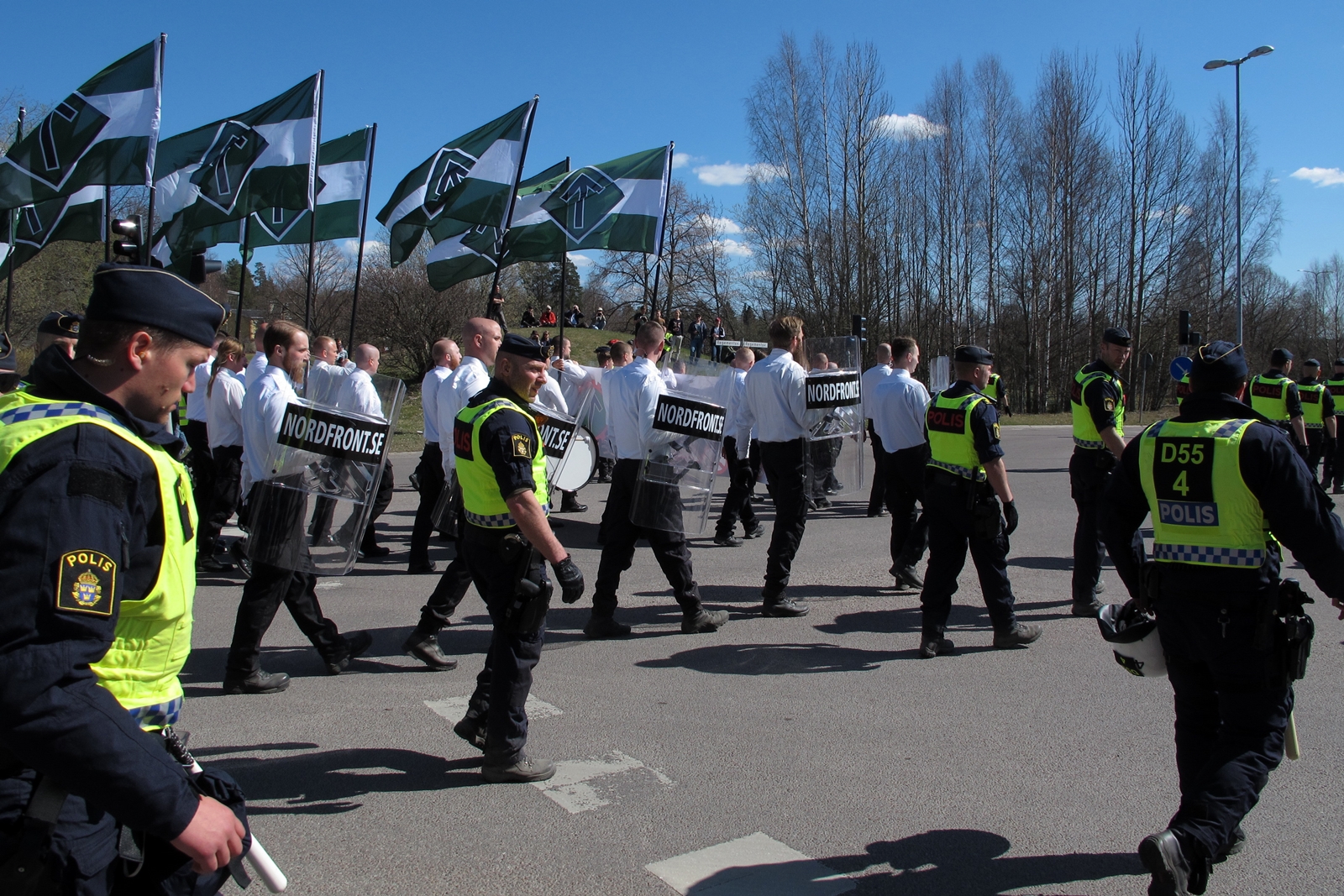 Demonstracja Nordyckiego Ruchu Oporu w Falun na północy Szwecji. Fot. Wikipedia